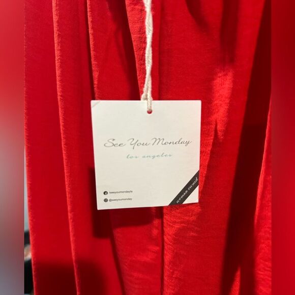 NWT See you Monday Los Angeles red dress small MSRP $128 - Picture 6 of 8